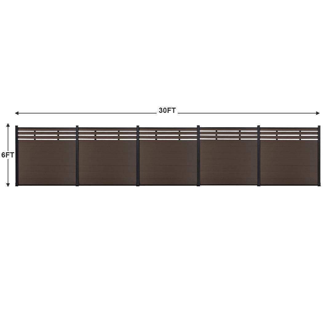 mondaria Grey 72in*72in Composite Fence Panels , Aluminum post, Easy Install for Patios,Pools - CourtyardMart