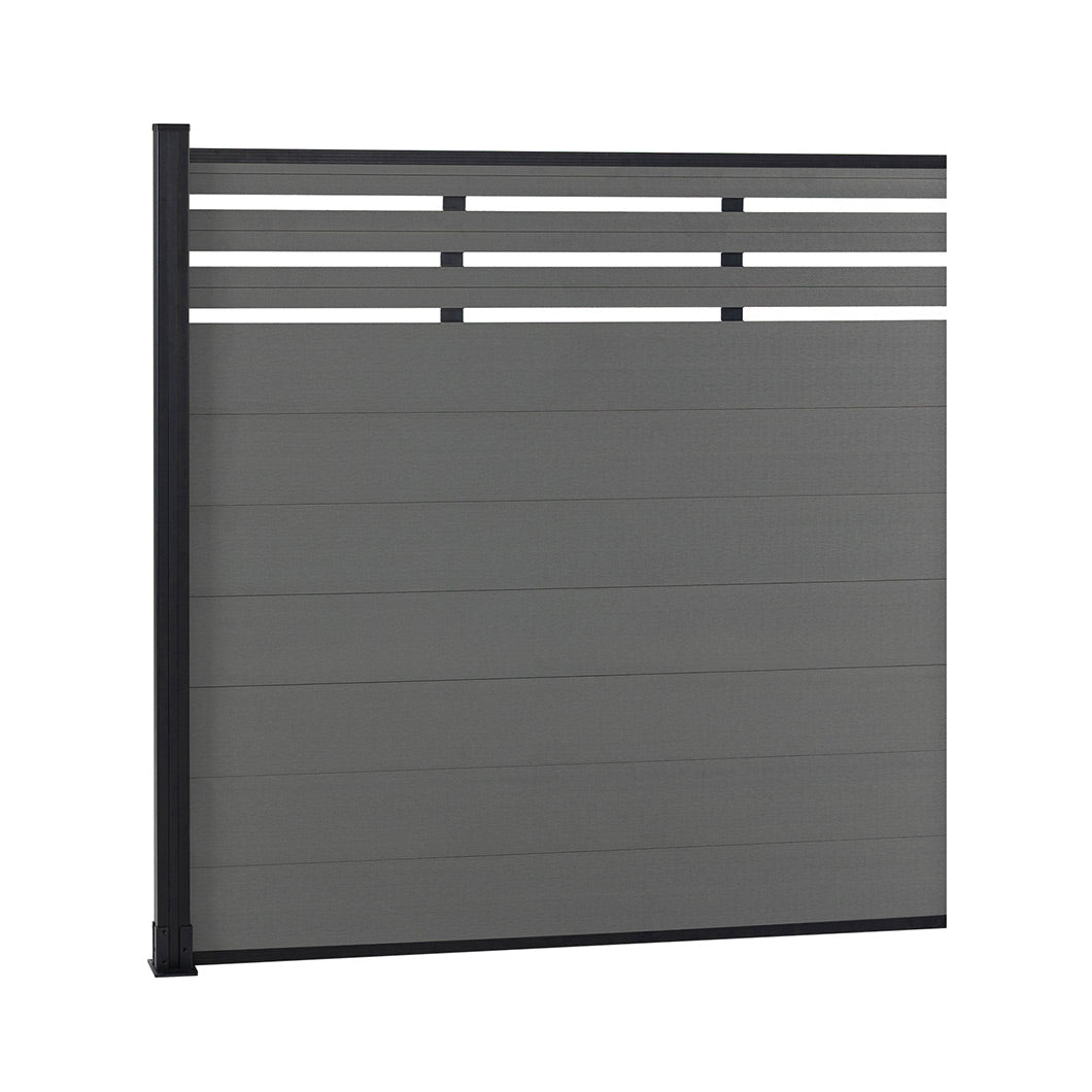 mondaria Grey 72in*72in Composite Fence Panels , Aluminum post, Easy Install for Patios,Pools - CourtyardMart