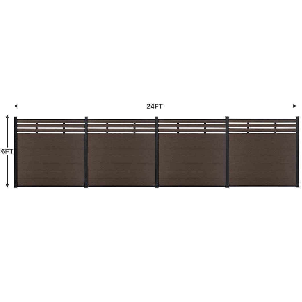 mondaria Grey 72in*72in Composite Fence Panels , Aluminum post, Easy Install for Patios,Pools - CourtyardMart